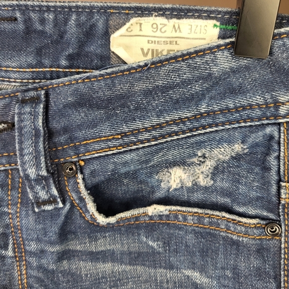 Diesel Viker R Box Distressed Straight Jeans Wash 0073H Size 26x30 - Picture 8 of 13